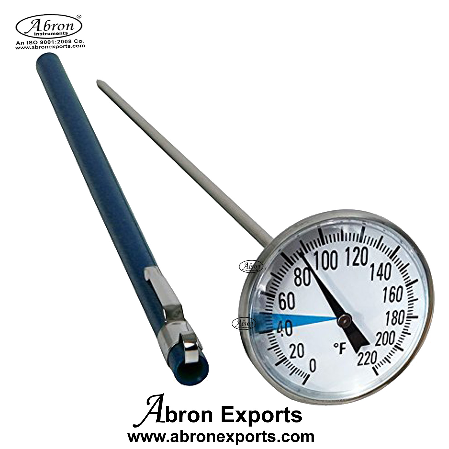 Dial Thermometer Dial 0-50C or 0-100C or O-220F 2 Inch 50mm Dial Dial Thermometer 2 Inch 50mm Dial 0-100c With Stainless Steel Stem  5pc Abron AP-942SD1H